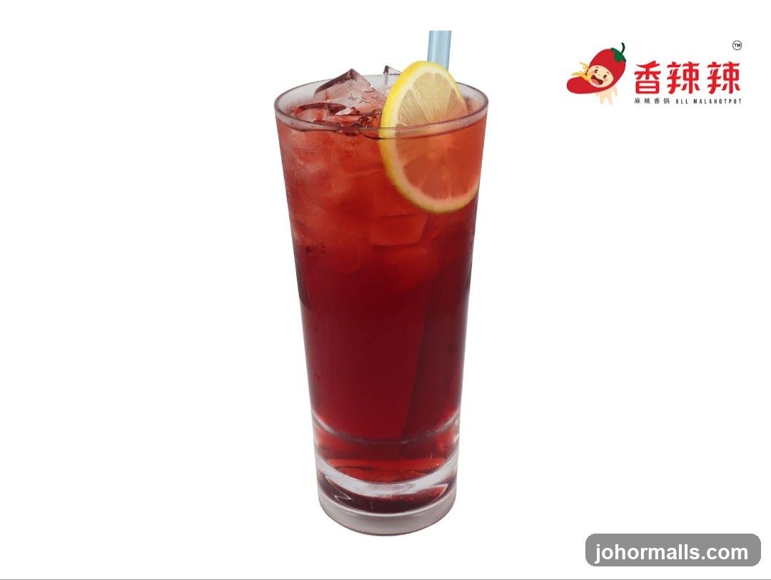 Red Drink with Lemon Slice