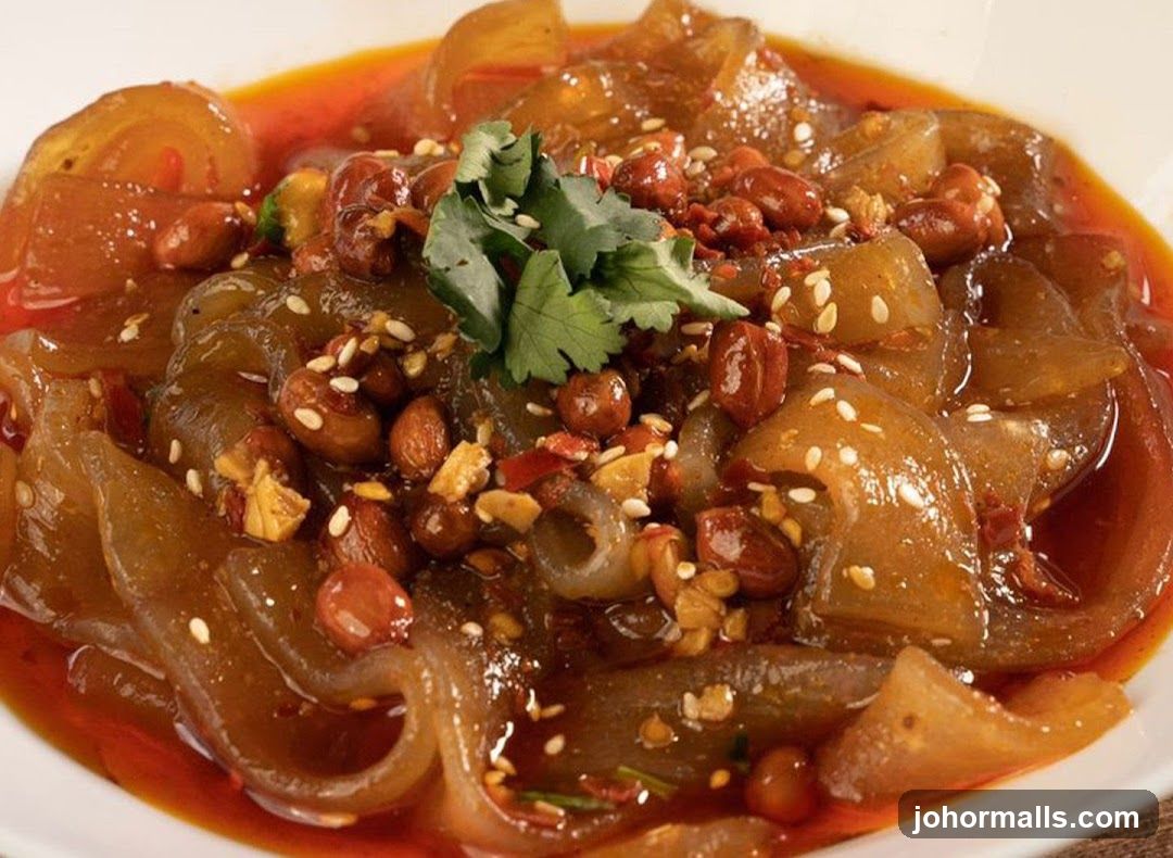 Spicy Jelly Noodles with Peanuts