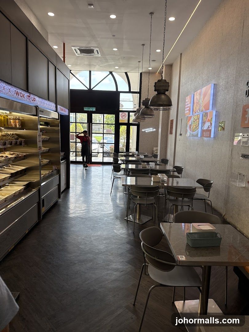 Restaurant Interior with Seating and Display