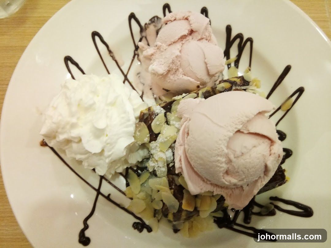 Dessert with Ice Cream and Whipped Cream