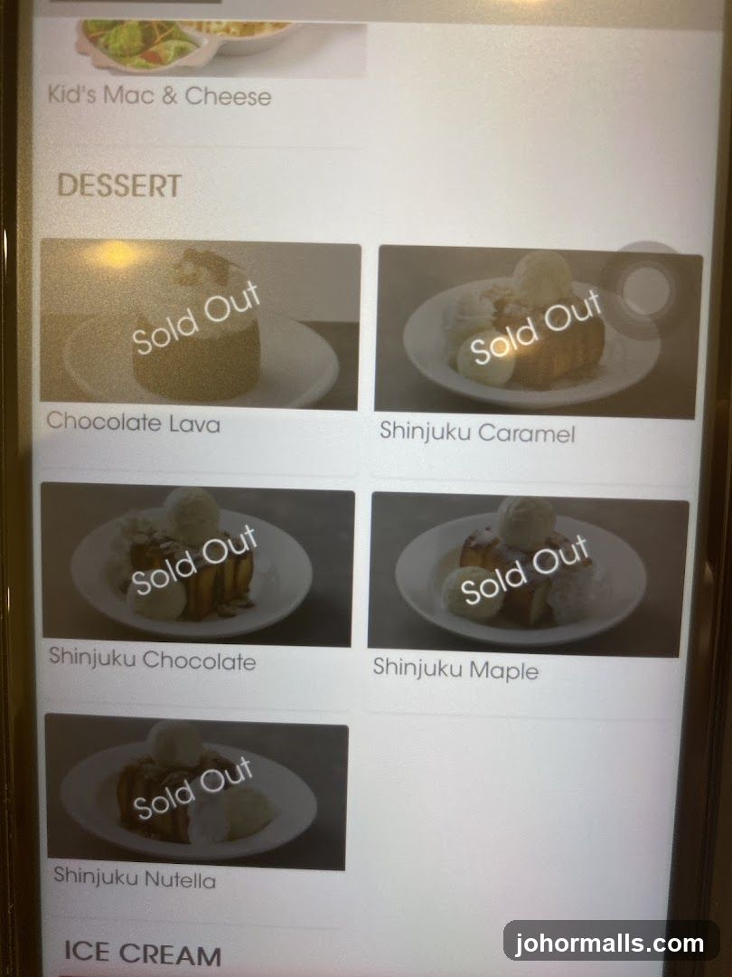 Dessert Menu