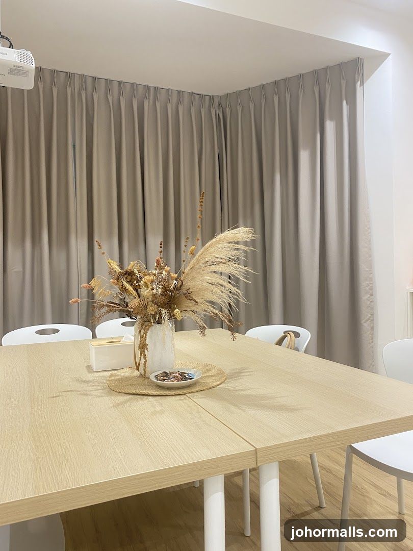 Table with Dried Flower Arrangement