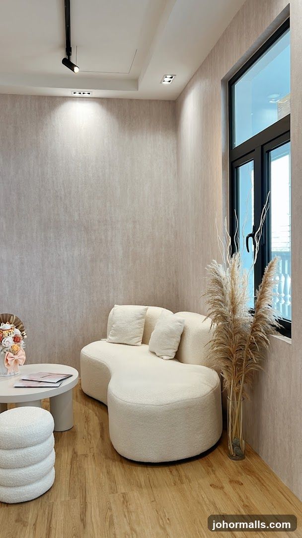 Waiting area with modern furniture