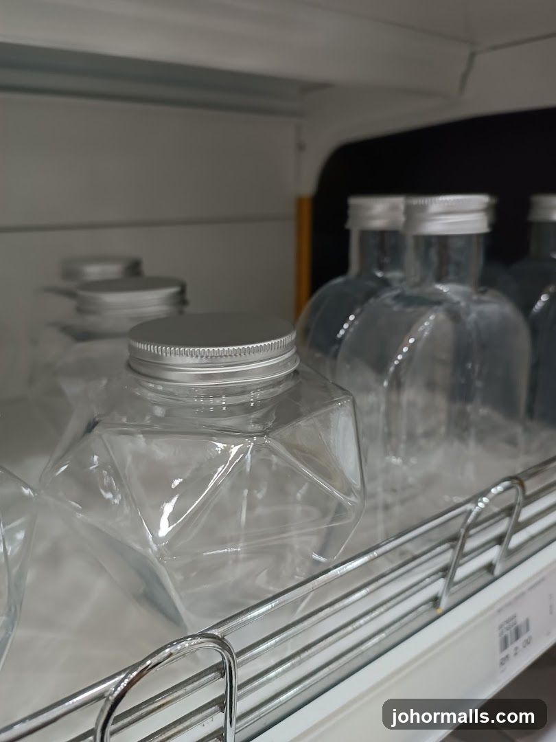 Clear Jars on Shelf