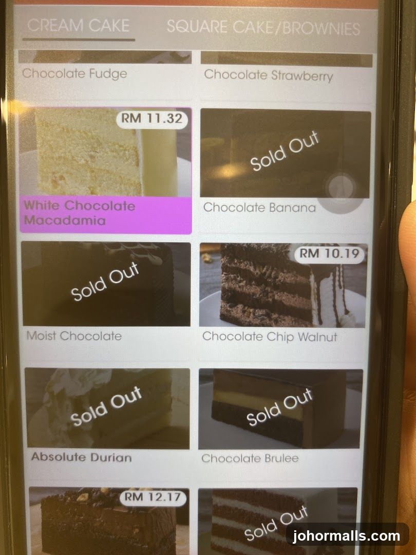 Cake Menu