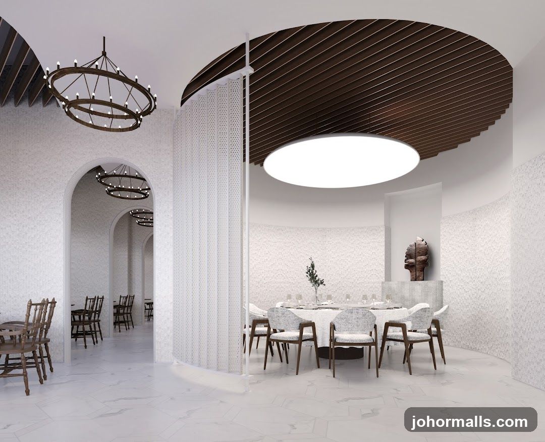 Elegant Dining Room with Circular Seating Arrangement