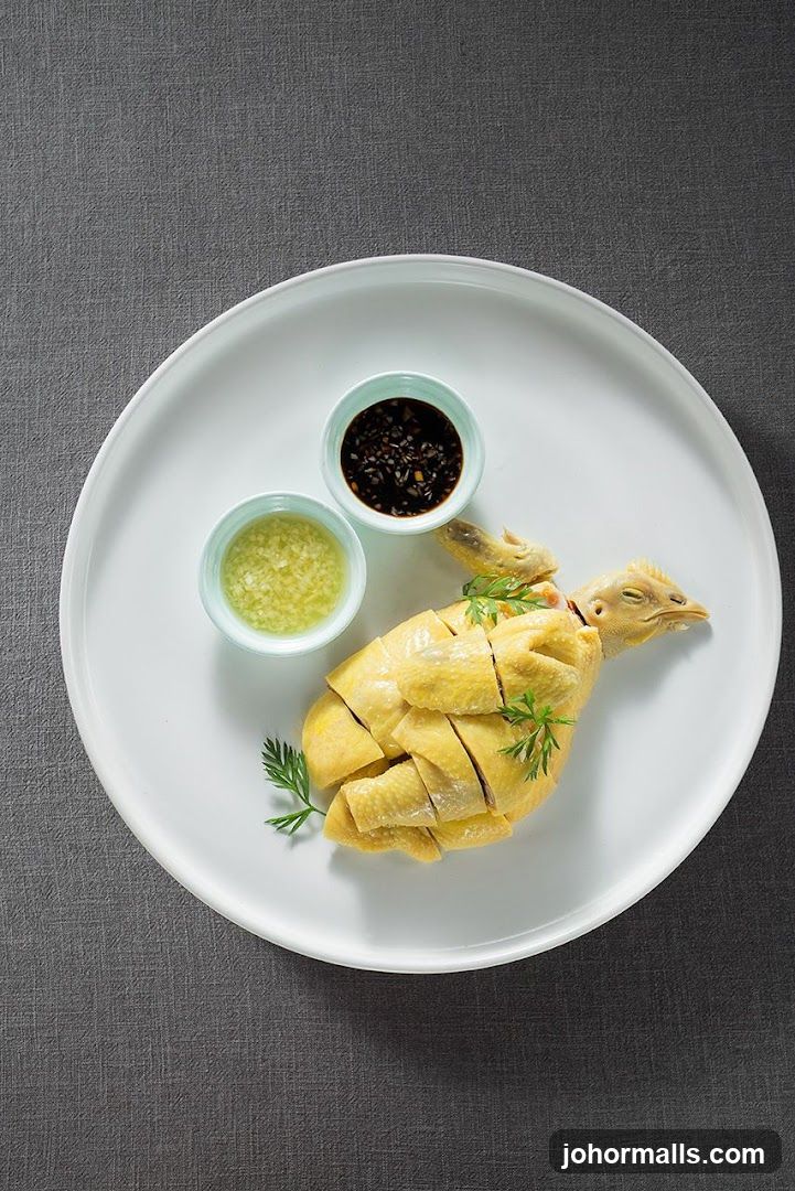 Poached Chicken with Dipping Sauces