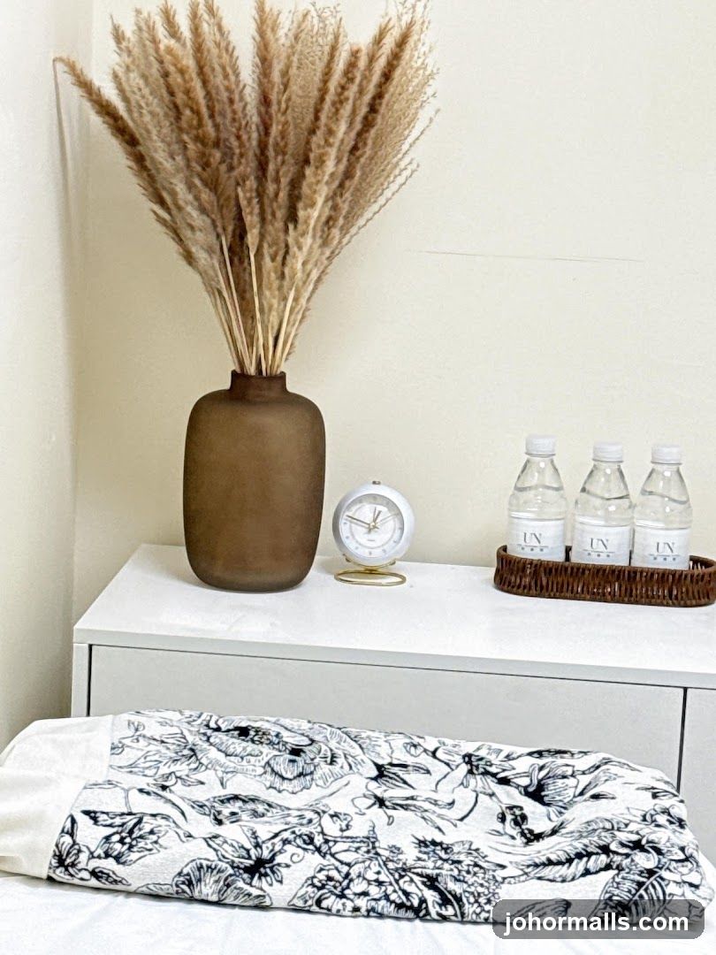 Decorative items on a nightstand