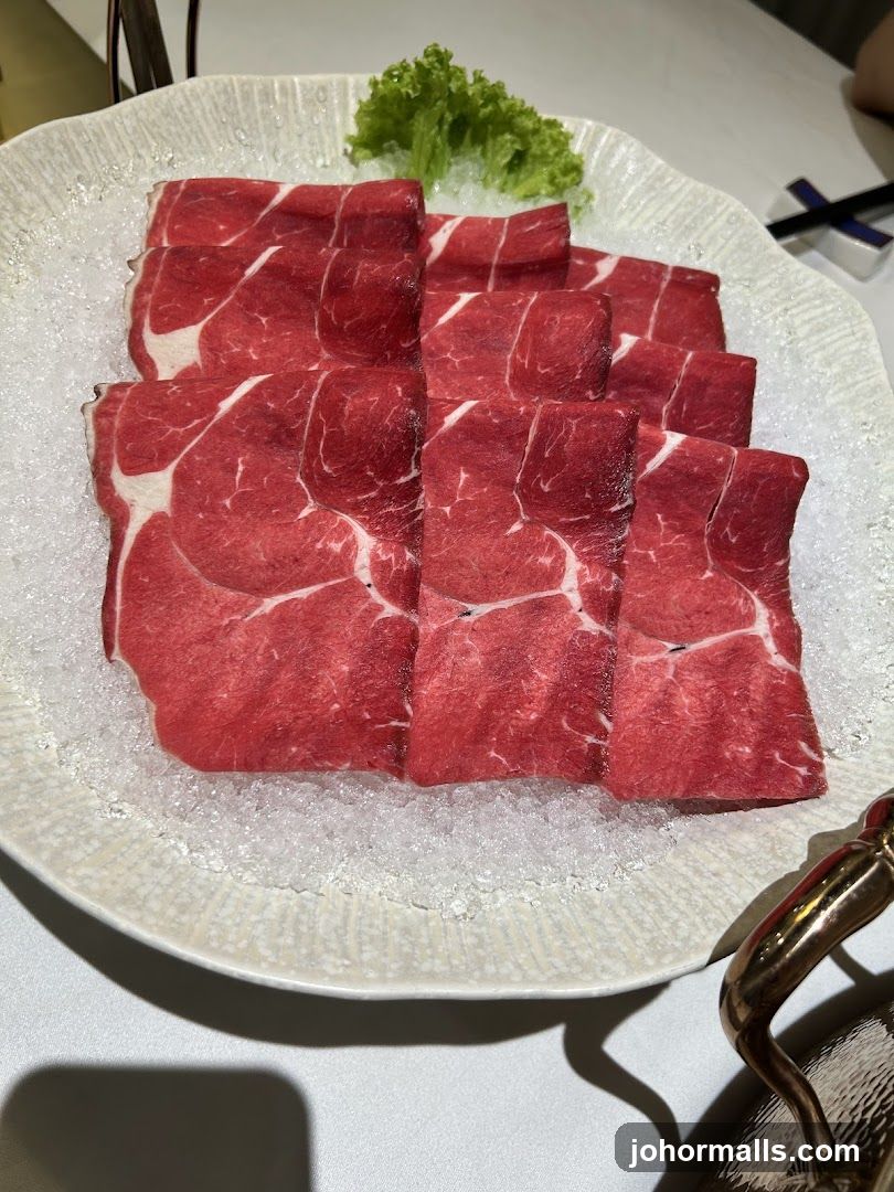 Thinly Sliced Beef on Ice
