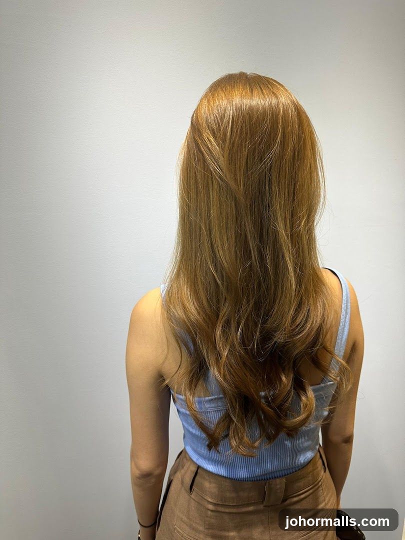 Woman with long, wavy, honey-blonde hair