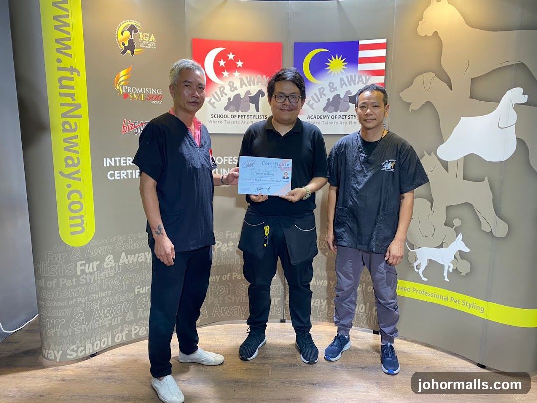 Three men holding a certificate