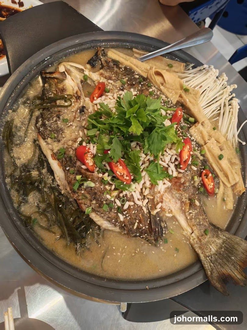 Steamed Fish with Enoki Mushrooms and Tofu Skin