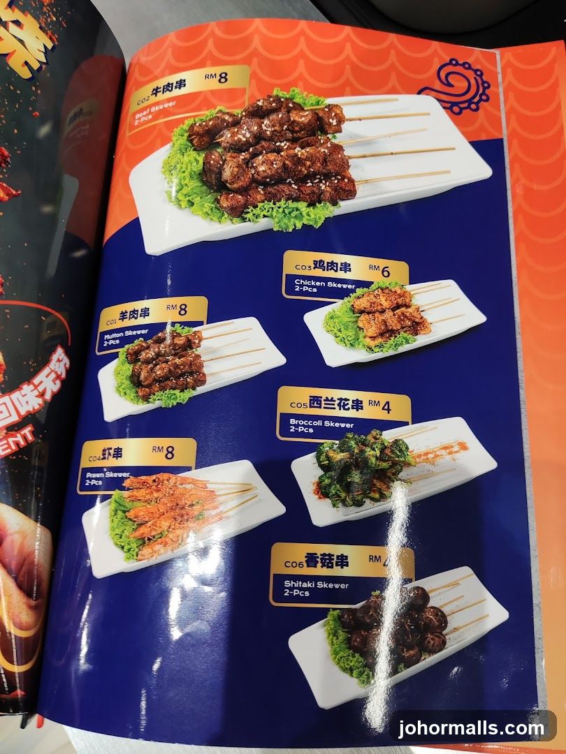 Skewers Menu