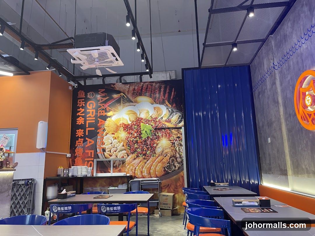 Restaurant Interior with Seafood Mural