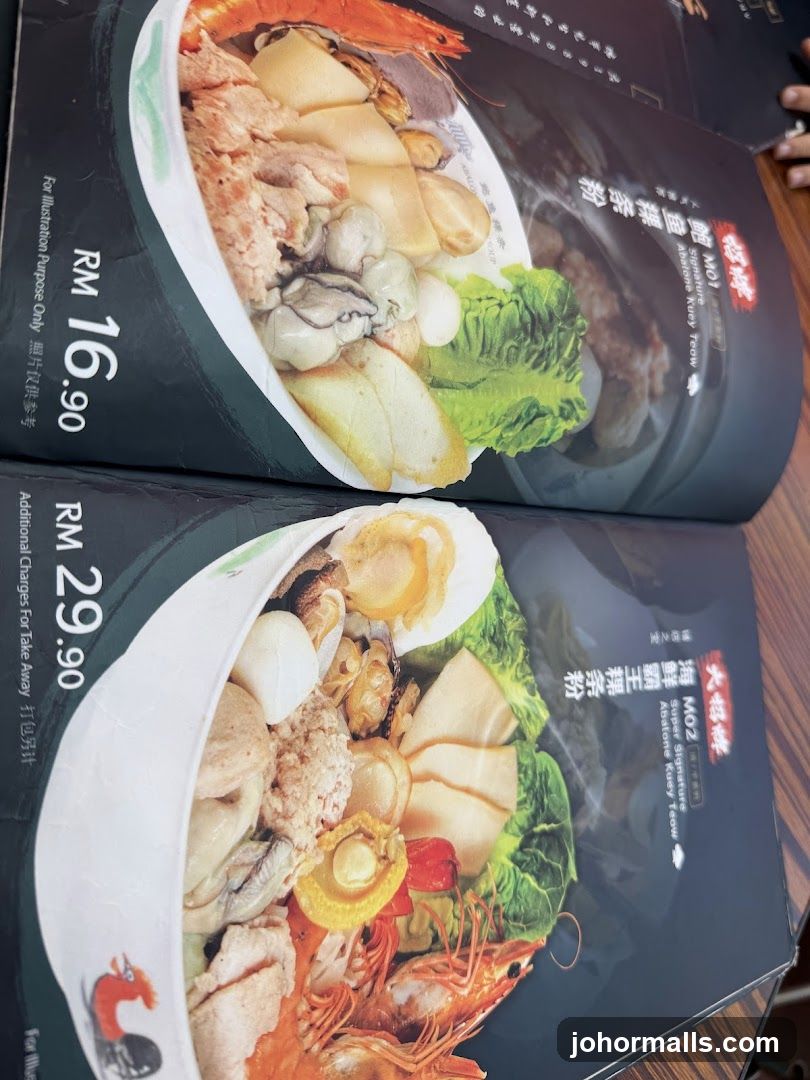 Abalone Kuey Teow Menu