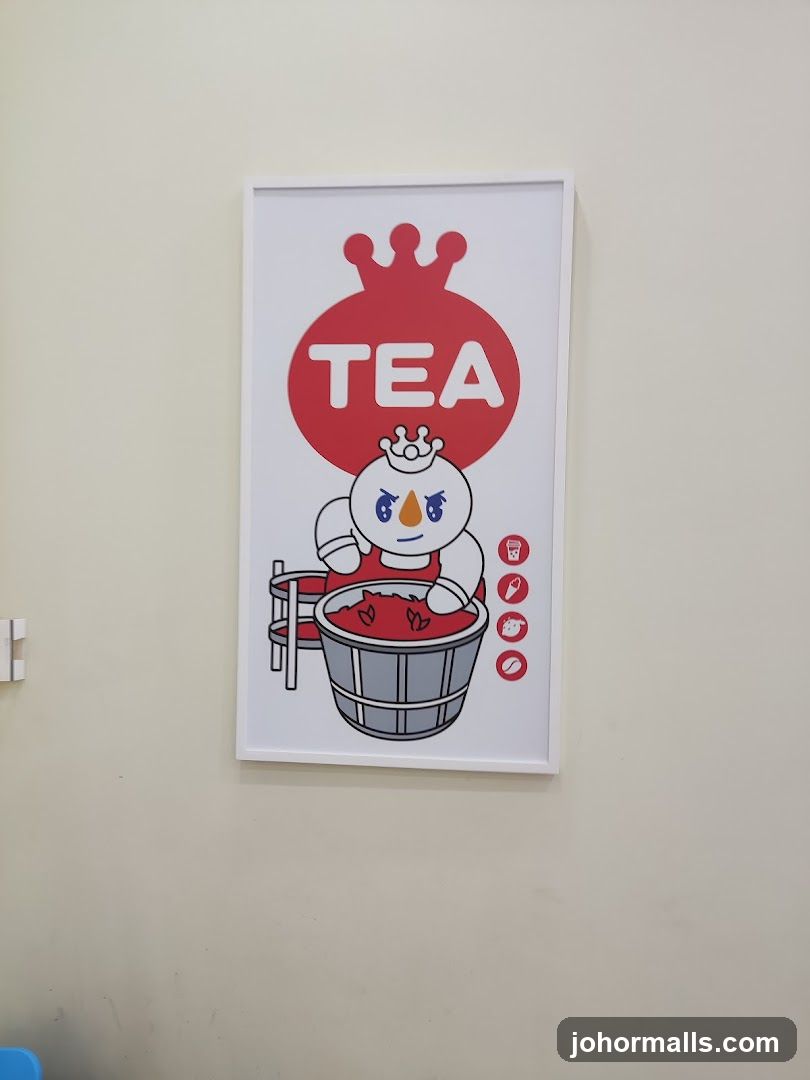Poster with cartoon character and the word TEA