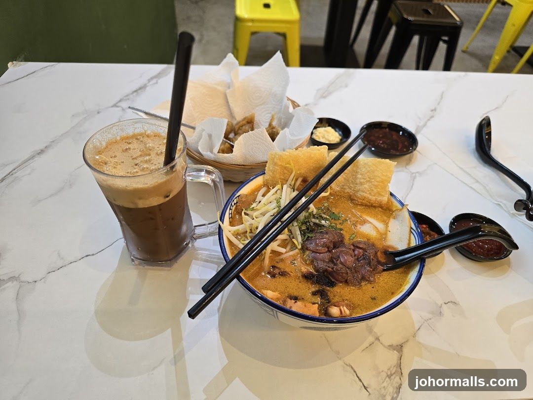 Laksa and Iced Coffee