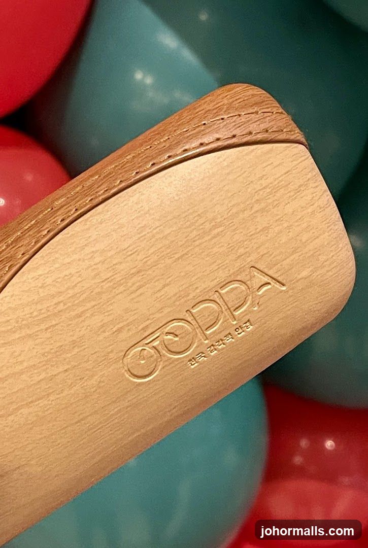 Embossed Logo on Wood Grain Surface