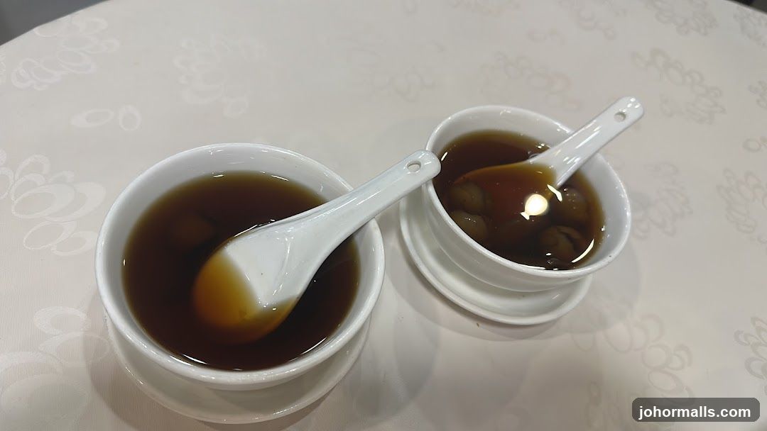 Two bowls of dessert soup