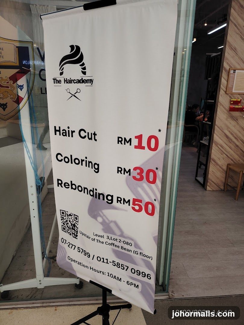 The Haircademy Price List Banner