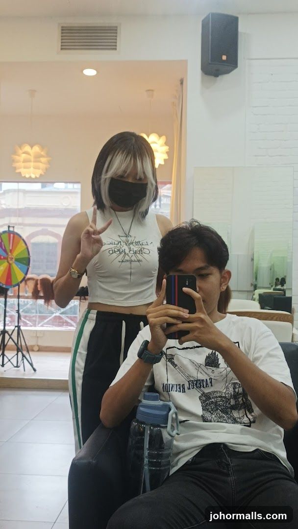 Hair Salon Interior with Customers