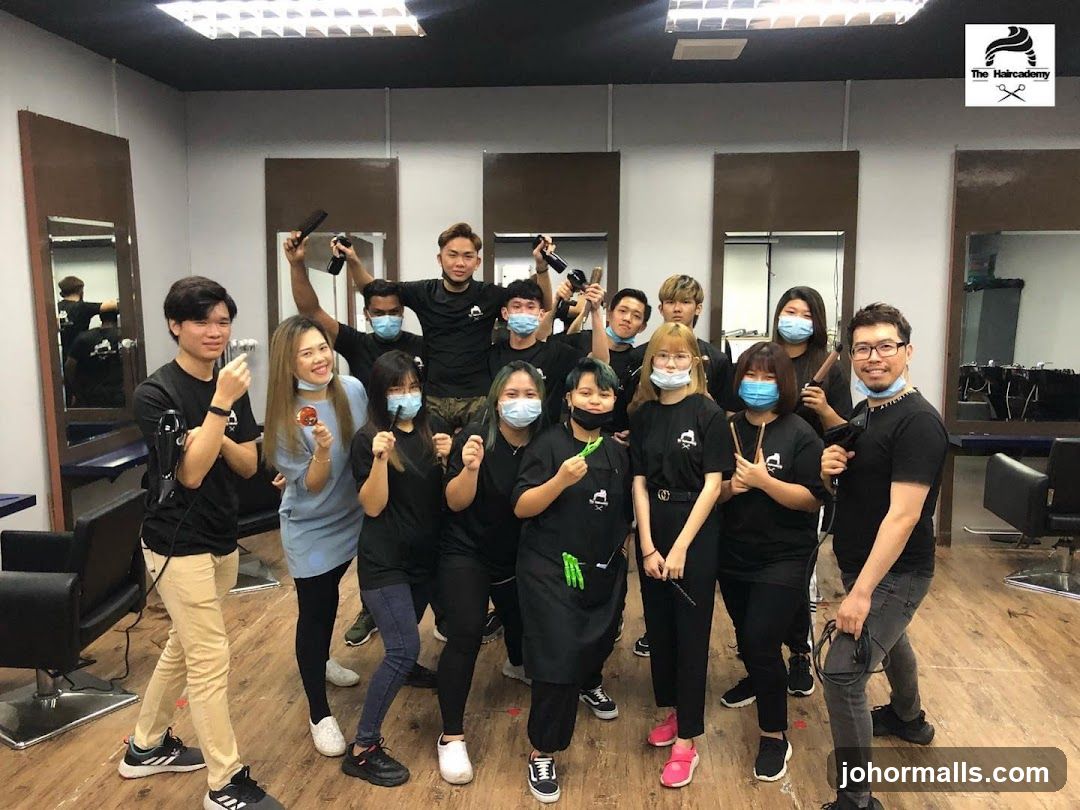 Group of people at a hair academy