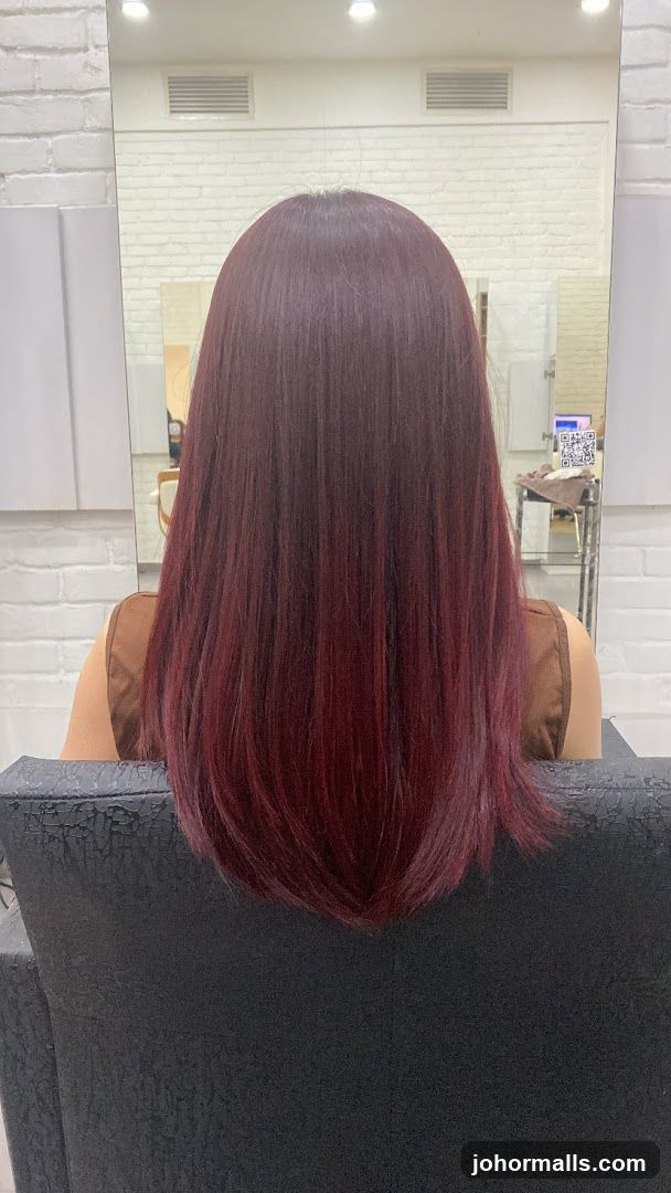Woman with Burgundy Hair