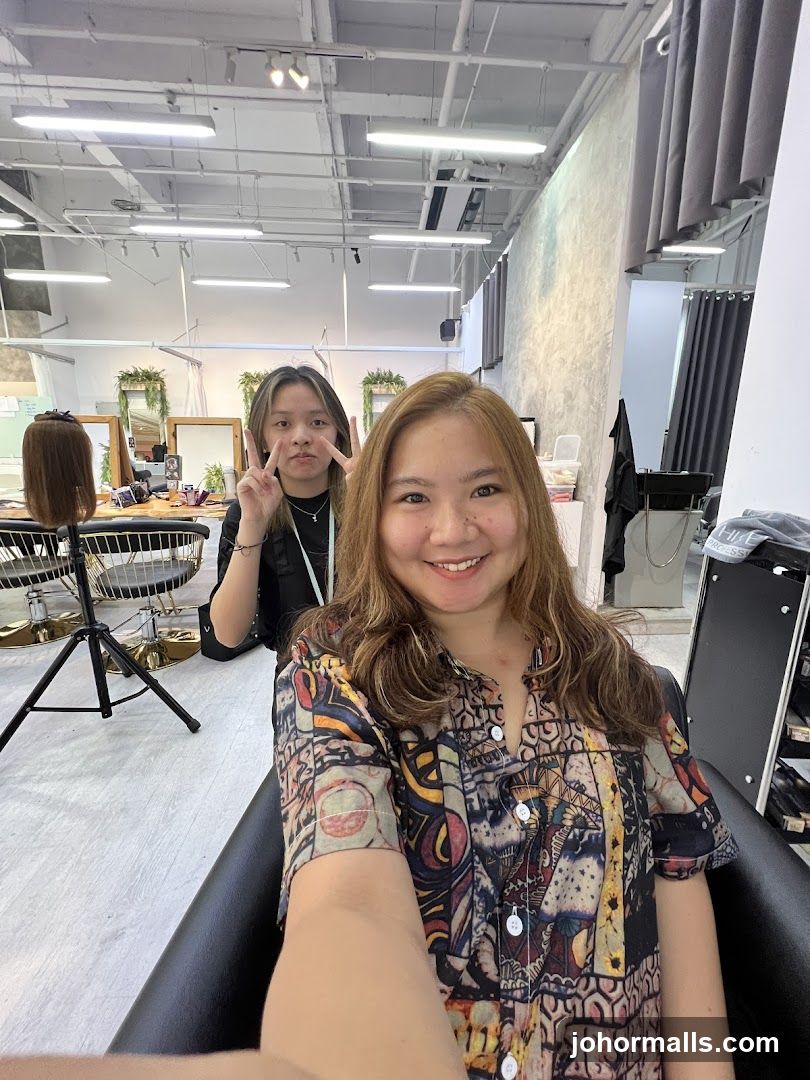 Two women in a salon