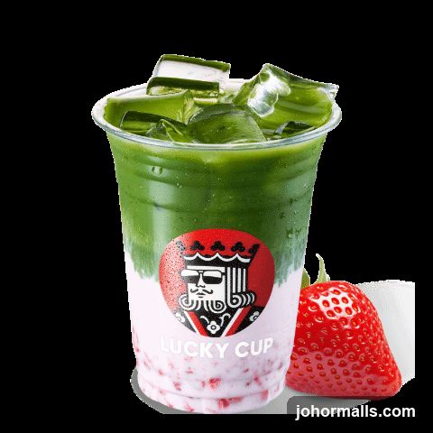 Lucky Cup Strawberry Matcha Drink