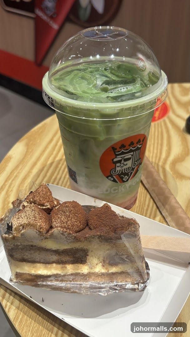 Matcha Drink and Tiramisu