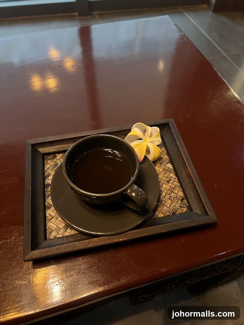 Cup of tea with flower