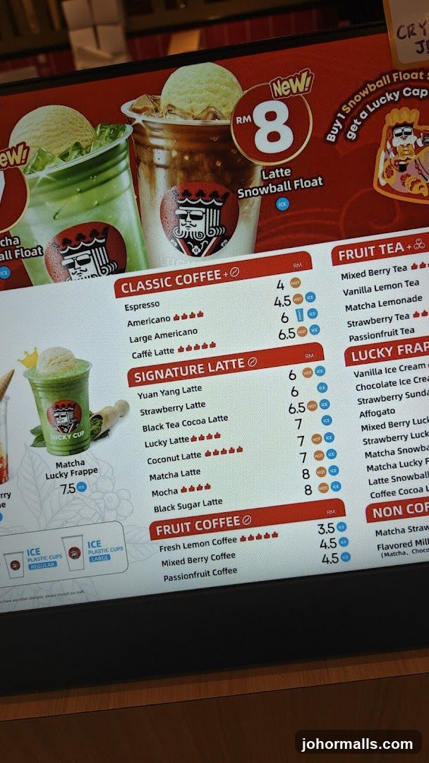 Lucky Cup Menu
