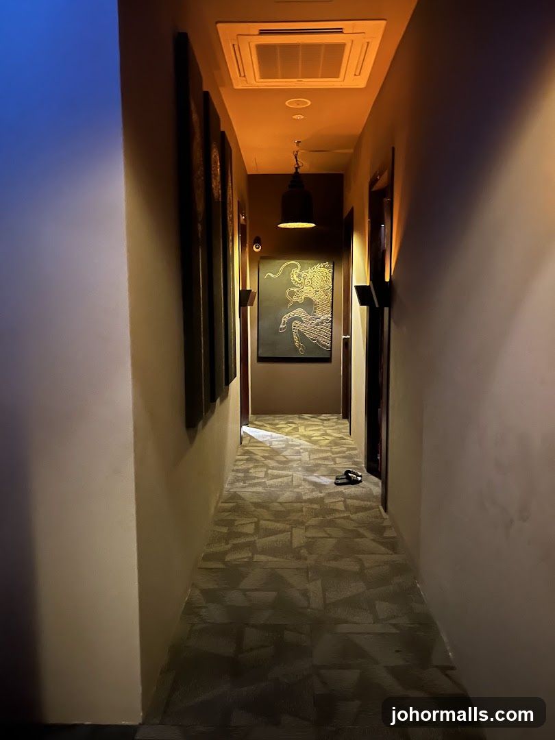 Hallway with Dragon Artwork