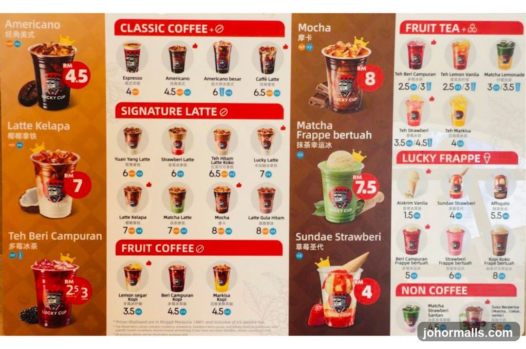 Lucky Cup Menu