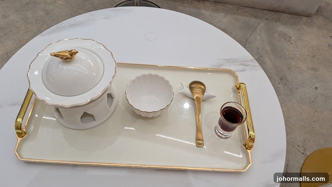 Table Setting with Serving Dish and Drink