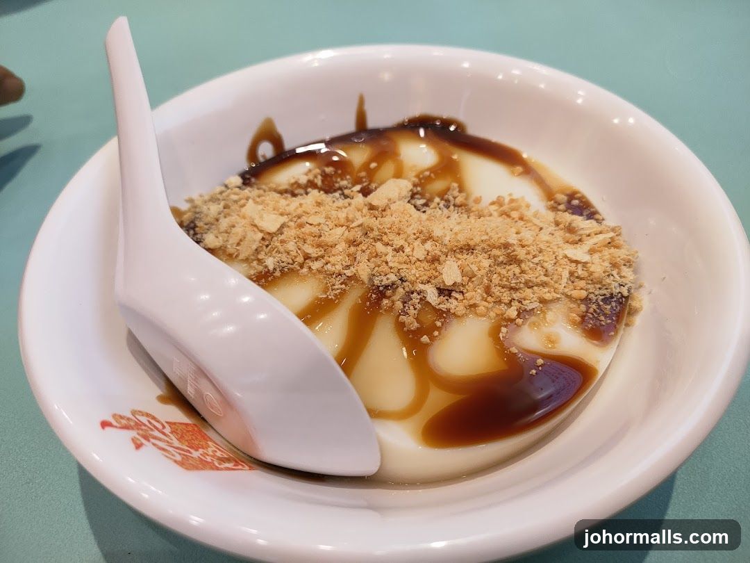 Dessert with Syrup and Crumble