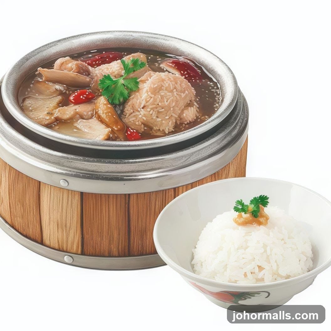 Rice with Stewed Chicken and Mushrooms