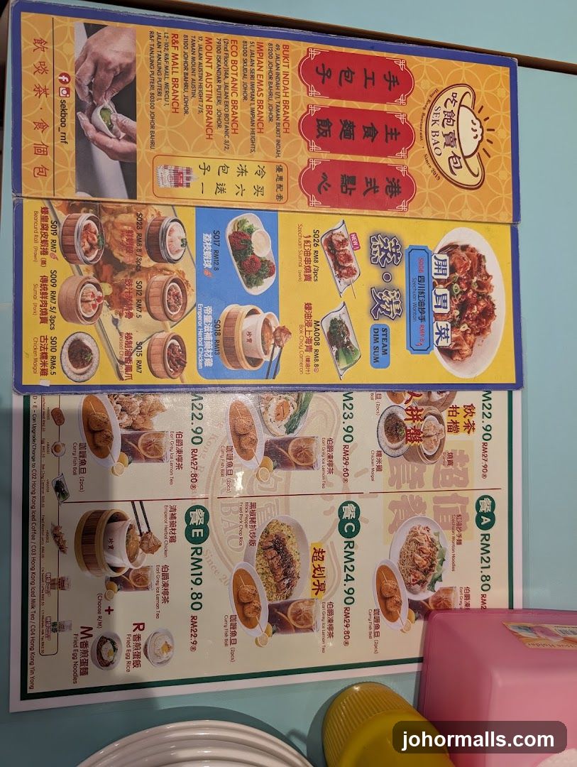 SEK BAO Menu