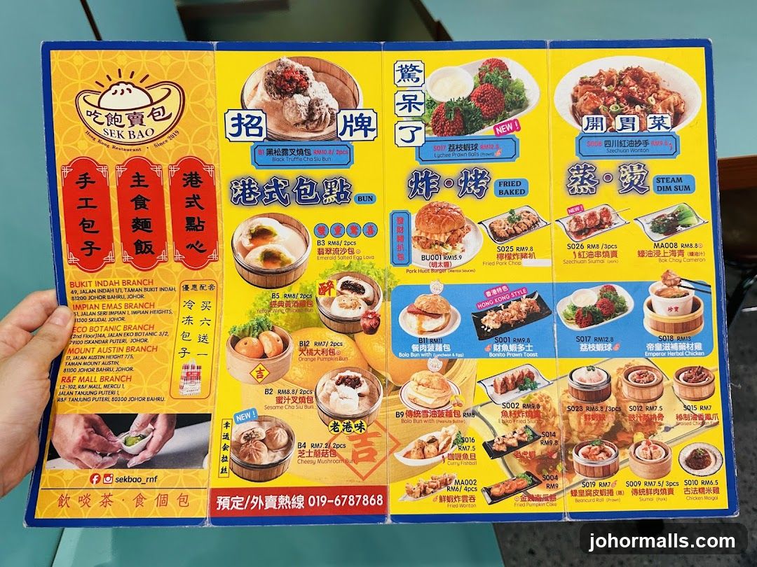 Sek Bao Menu