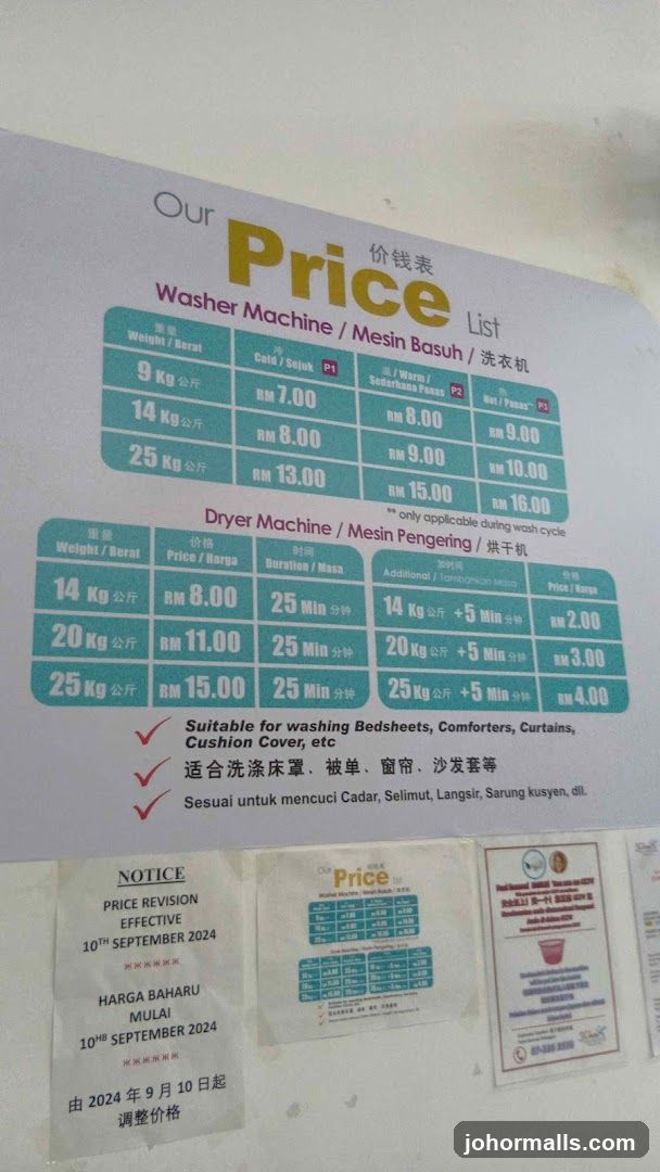Laundry Price List