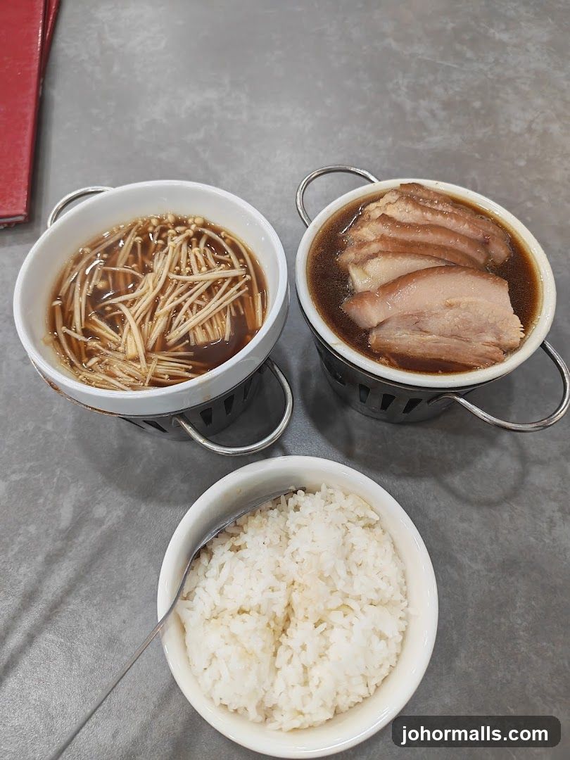 Bak Kut Teh with Enoki Mushrooms and Rice