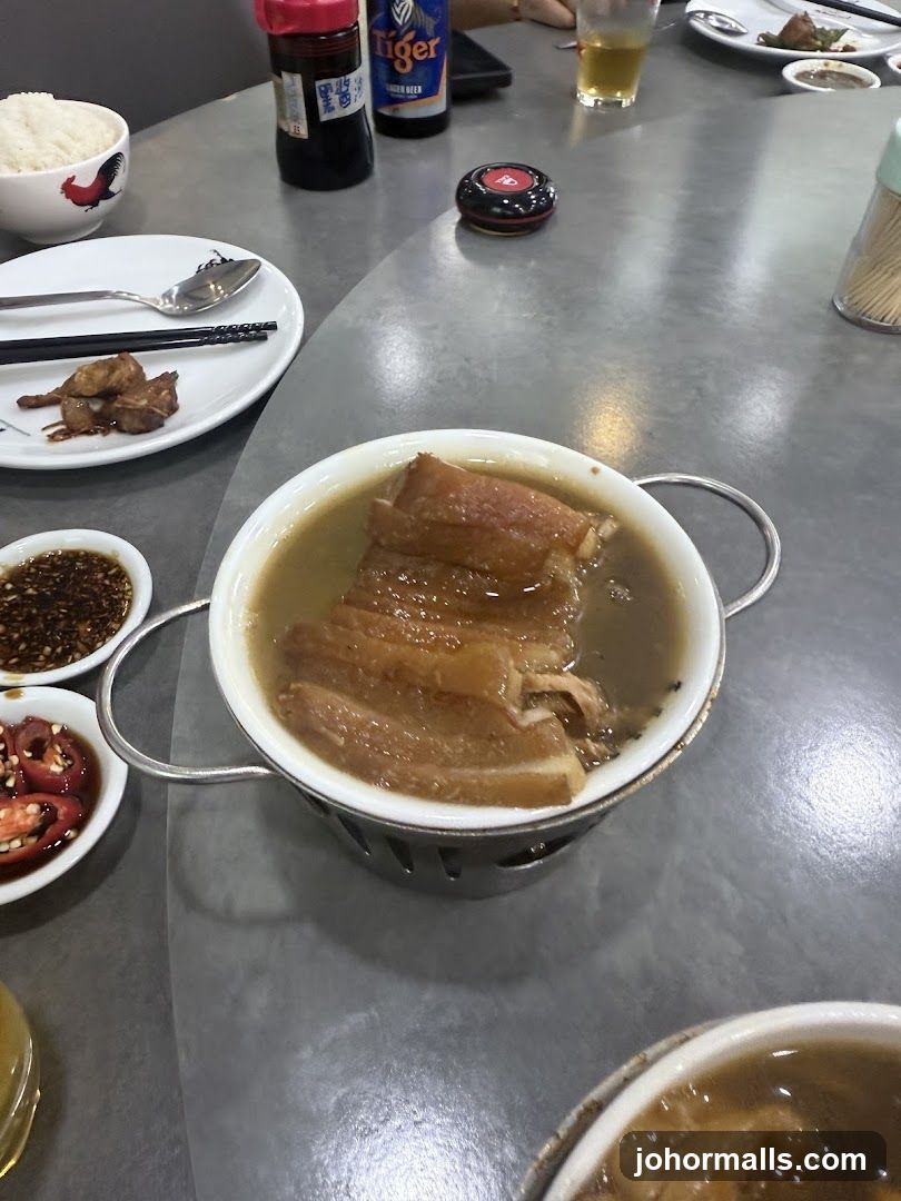 Pork Belly Soup with Rice and Condiments
