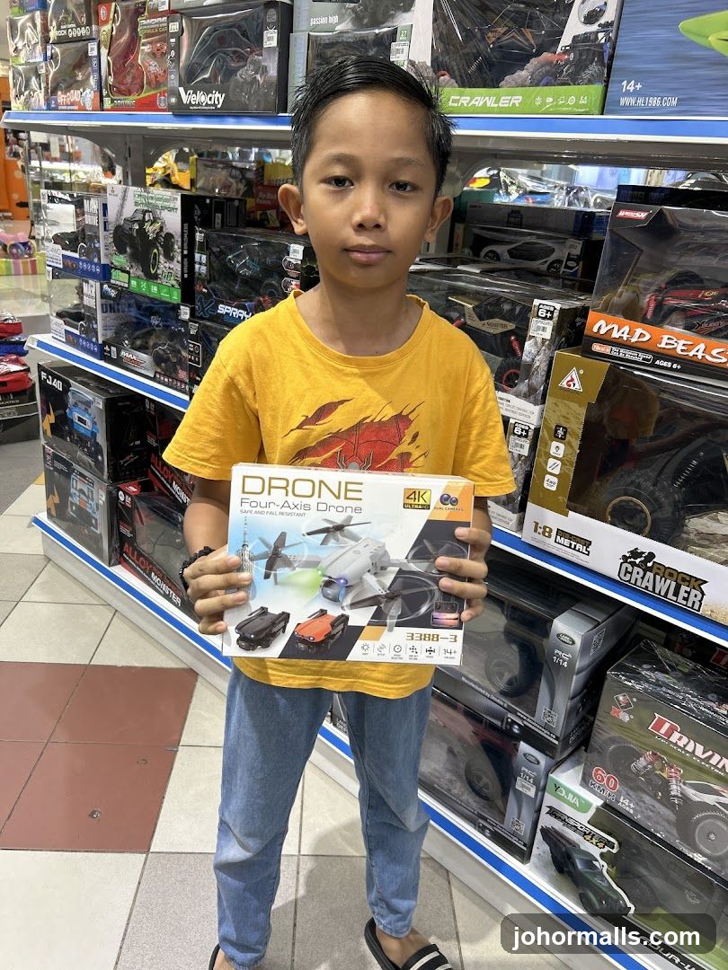 Boy Holding a Drone Box