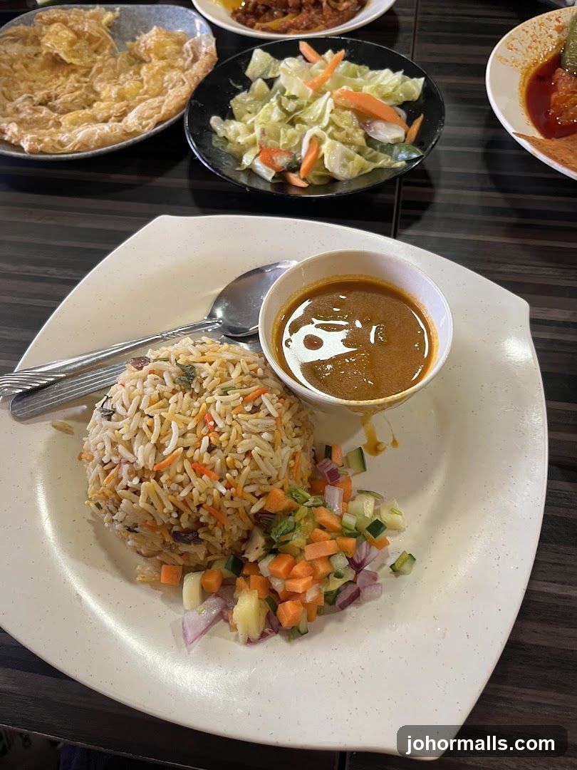 Plate of Rice with Curry and Salad