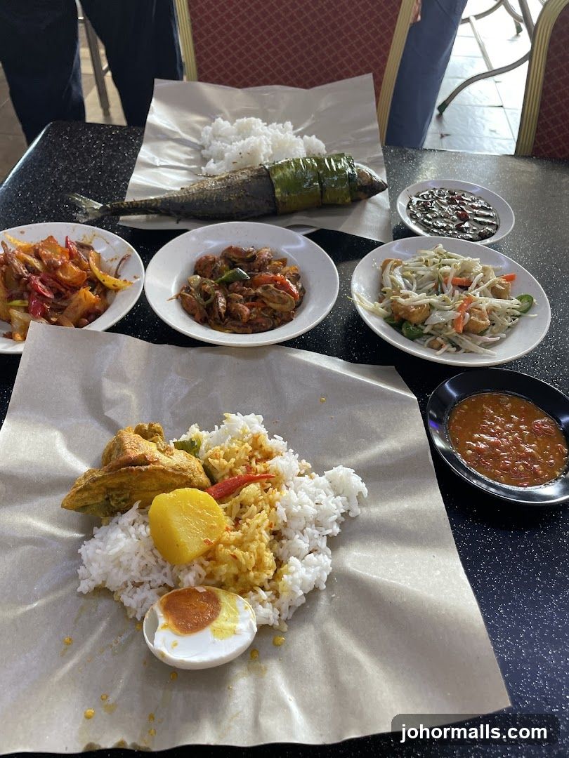 Various Dishes Served on Paper