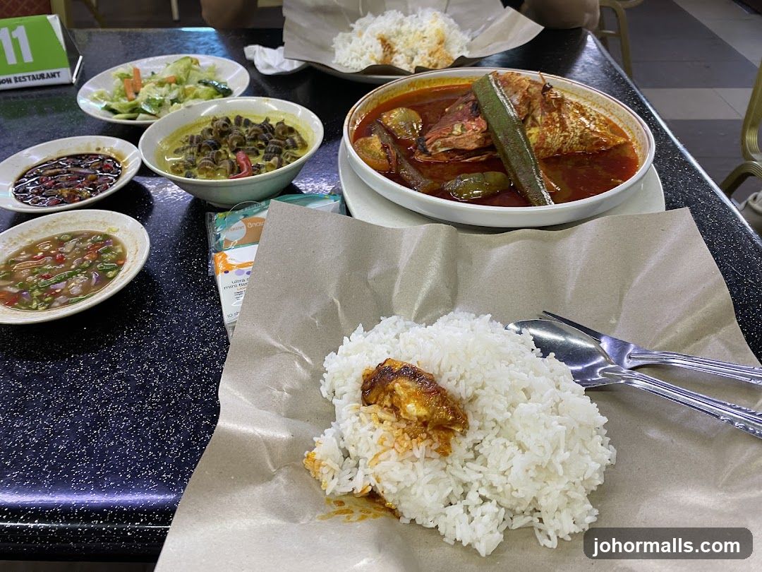 Table with Malaysian Food