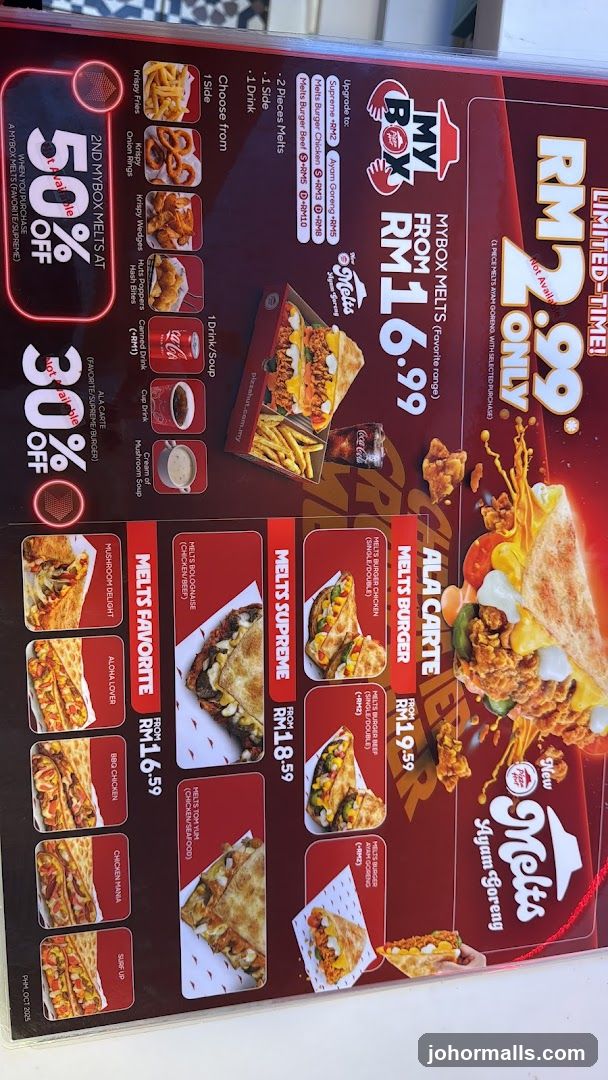 Pizza Hut Melts Menu
