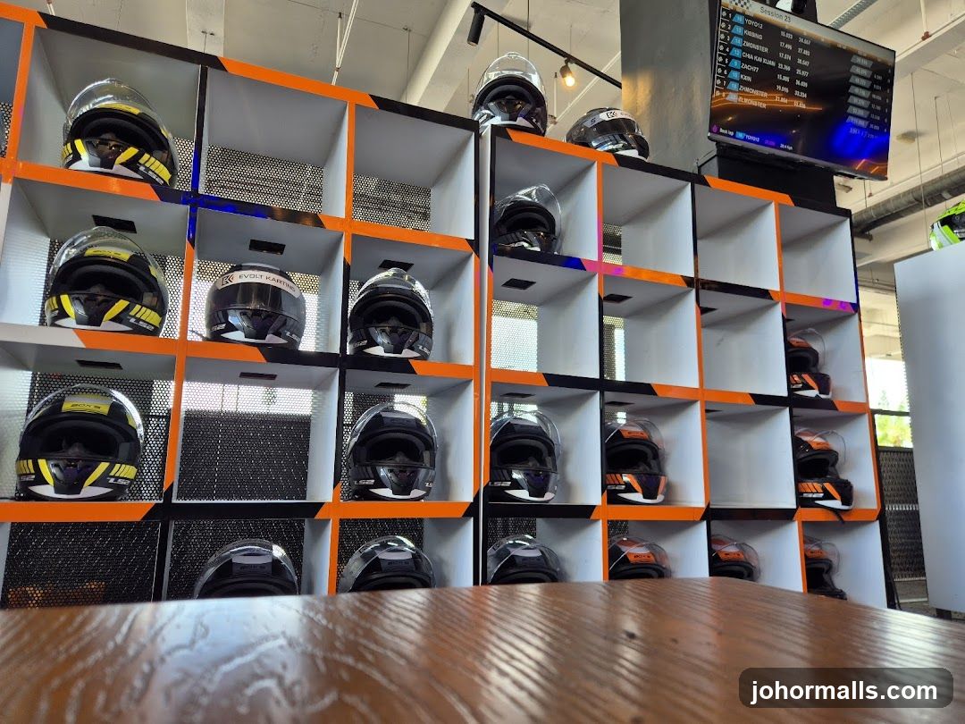 Helmets on Display