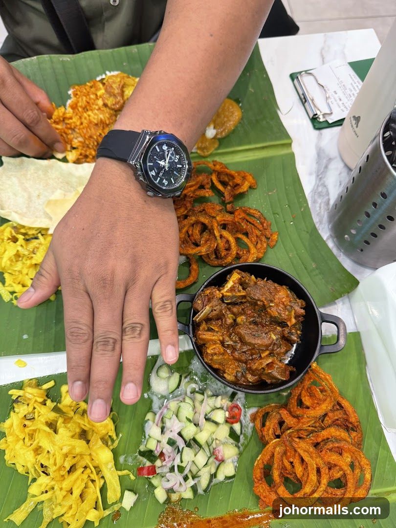 Indian Meal on Banana Leaf