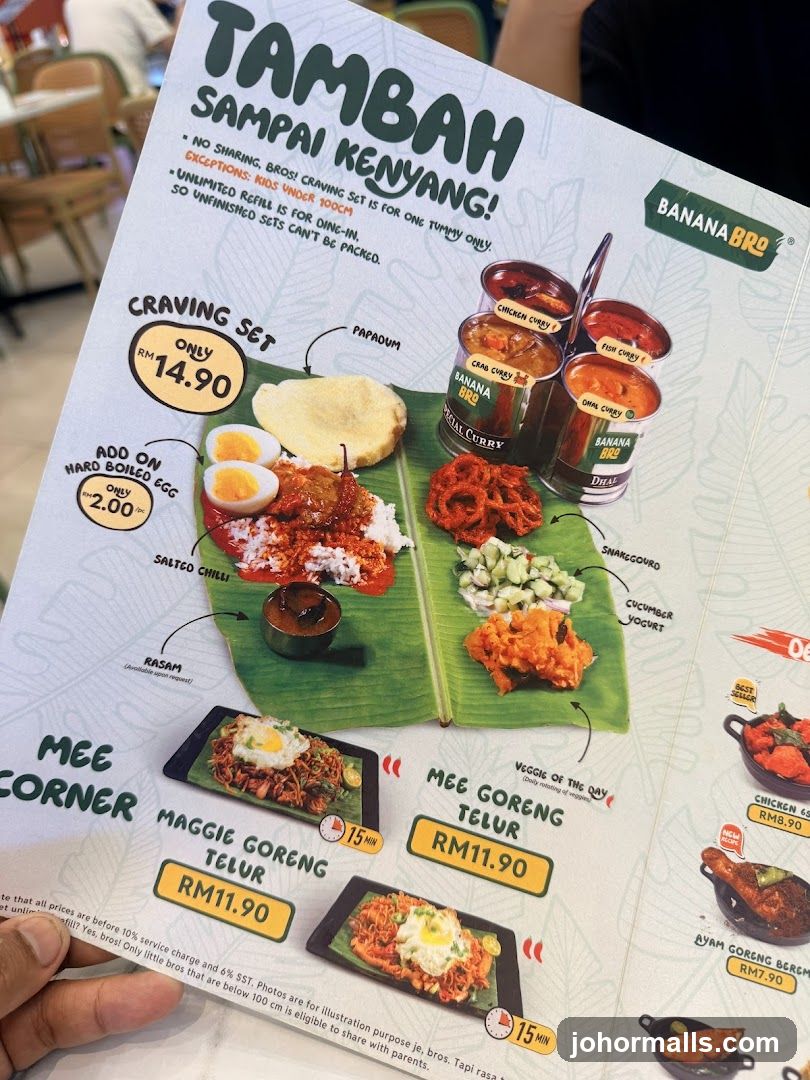 Banana Bro Menu